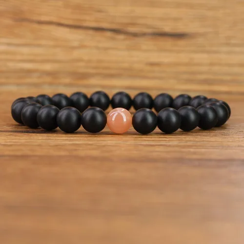 Miniatura 5 de COAI Pulseras a juego de piedra de ónix de larga distancia para parejas