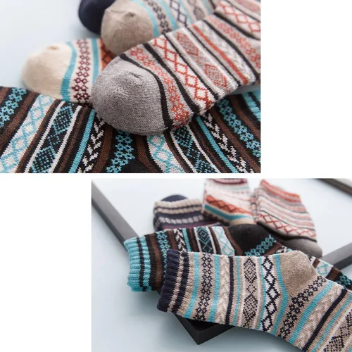 Miniatura 3 de 5 Pack Womens Wool Socks Winter Warm Socks Thick Knit Cabin Cozy Crew Soft Socks Gifts for Women