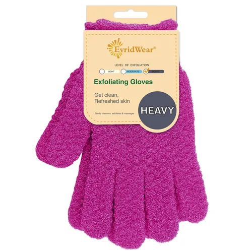 Miniatura 9 de Evridwear - Guantes exfoliantes de baño de doble textura para ducha, spa, masaje y exfoliantes corporales, elimina las células muertas de la piel