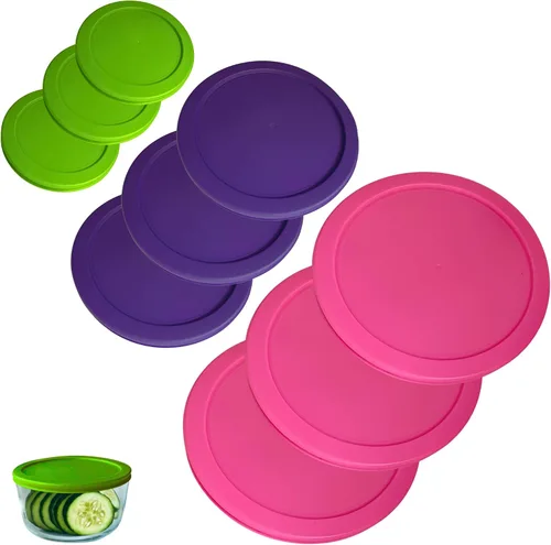 Miniatura 27 de Tapas/Cubiertas de repuesto naranja, azul, rojo de 2, 4 y 7 tazas para cuencos de almacenamiento Pyrex, Anchor Hocking y KlareWare *Solo tapas