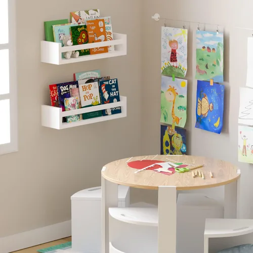 Miniatura 2 de You Have Space Elba - Estantes flotantes para decoración de habitación de niños, estantes de guardería para pared, estantería, color blanco, juego