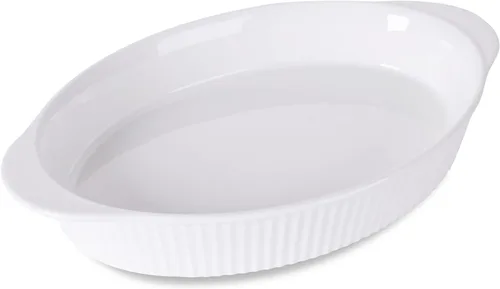Miniatura 10 de LEETOYI Sartenes ovalados grandes de porcelana para gratinar de 9 x 13 pulgadas, bandeja para hornear para porciones, utensilios para hornear
