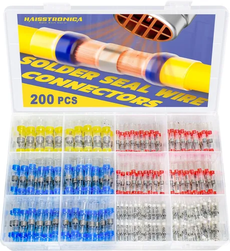 Miniatura 11 de 380 piezas de conectores de cable de soldadura termorretráctil - haisstronica conectores de cable impermeables - conectores eléctricos - conectores
