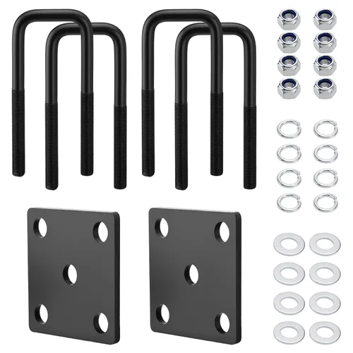 Miniatura 8 de Kit de pernos en U Racewill para eje de remolque de barco con muelles de hojas, pernos en U de 2 pulgadas de ancho, para eje 2x2 - 4 3/4" de largo