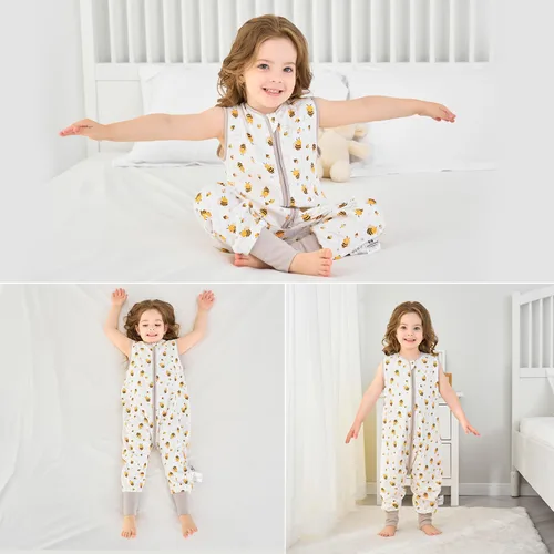 Miniatura 7 de Miracle Baby Saco de dormir con pies - 0.5 TOG 100% algodón transpirable, diseño sin mangas, saco de dormir para bebé