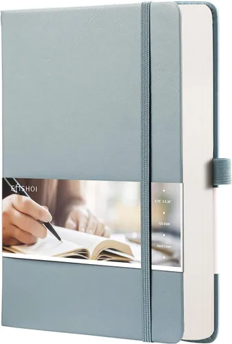Miniatura 20 de EMSHOI - Cuaderno de puntos, 256 páginas A5, cuadrícula de puntos, papel grueso de 120gsm, 16 páginas perforadas, piel sintética suave, bolsillo