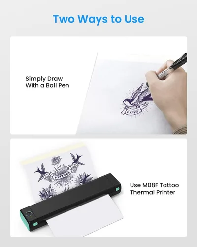 Miniatura 4 de Phomemo 35 hojas de papel para plantillas de tatuaje, papel de transferencia para tatuar, compatible con Itari M08F, TP81, TP83, A886, A887