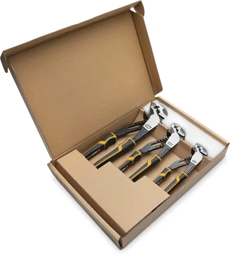 Miniatura 11 de GEARWRENCH Juego de alicates de mandíbula recta de lengüeta y ranura de material dual PITBULL K9 de 8", 10" y 12" - 82205CAZ