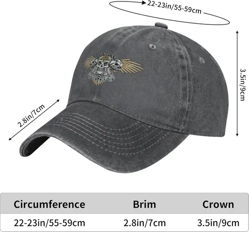 Miniatura 8 de Cowboy Hat Trendy Hats for Man and Women Djustable Four Season Outdoor Baseball Cap of Hell Skull with Angel Deep Heather