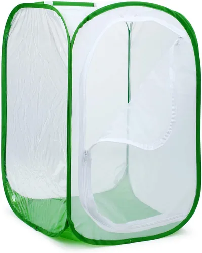 Miniatura 2 de Hábitat grande de mariposa monarca de 36 pulgadas, jaula gigante plegable de malla para insectos, terrario emergente de 24 x 24 x 36 pulgadas con 10