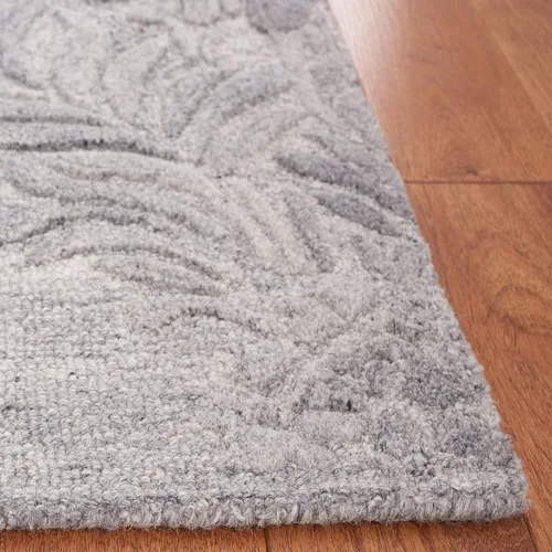 Miniatura 4 de SAFAVIEH Jardin Collection - Alfombra de área de 5 x 8 pies, gris, lana hecha a mano, ideal para zonas de alto tráfico en sala de estar, dormitorio