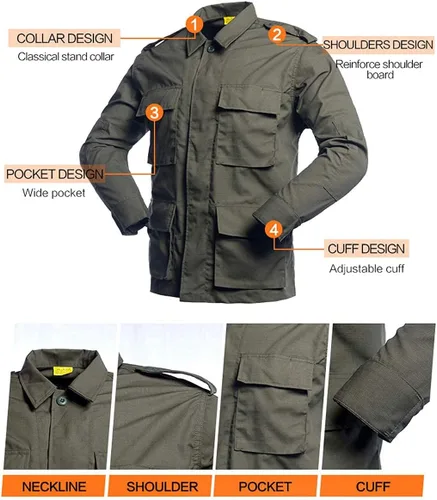Miniatura 4 de LANBAOSI Conjunto táctico de caza para hombre, uniforme de combate, camisa, chaqueta y pantalones