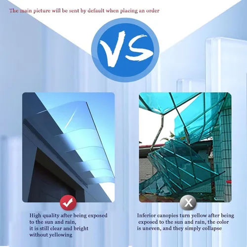 Miniatura 6 de Toldo invisible para puerta delantera, toldo para exteriores, toldo transparente para puerta, refugio de lluvia, cubierta transparente espesa, toldo