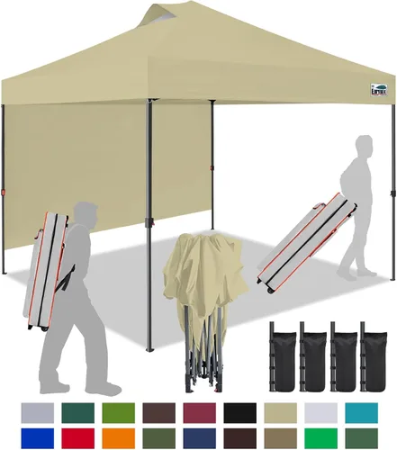 Miniatura 85 de Eurmax Tienda de campaña desplegable de 8 x 8 de Estados Unidos, con bolsa rodante patentada sin puntas, 4 paredes extraíbles con cremallera, toldo