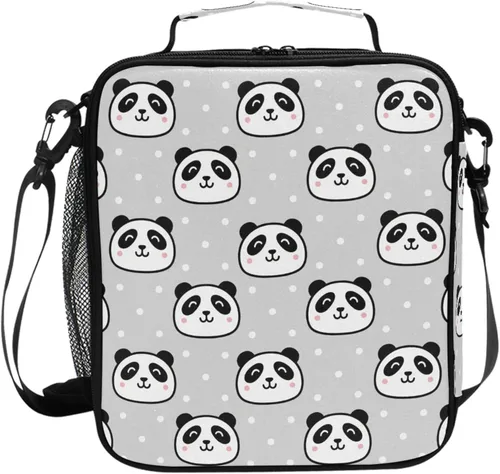 Miniatura 13 de MNSRUU Bolsas de almuerzo para niños y niñas, Doodle Kawaii Conejo, reutilizable, aislada, kit de bolsa térmica para comidas, bolsa organizadora