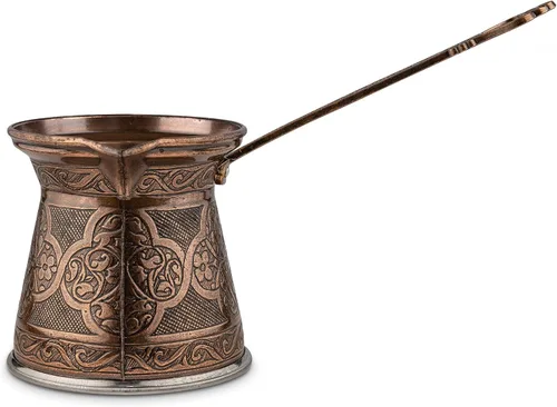 Alisveristime Auténtica cafetera turca, hecha a mano Cezve/Ibrik, 4 pulgadas de ancho, 4 pulgadas de alto, 20.28 onzas ¡Mejora tu experiencia de