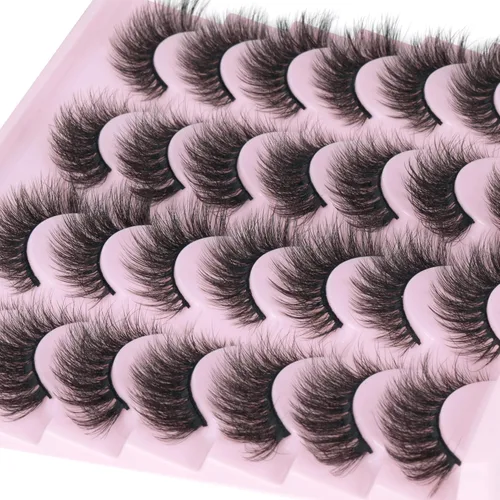 Miniatura 2 de Pestañas postizas de visón natural, efecto ojo de gato, finas, 16 mm, 5D, paquete de 14 pares de pestañas falsas de TNFVLONEINS