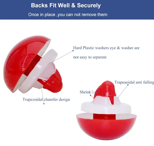 Miniatura 3 de Thalinfayi - 60 ojos de seguridad y arandelas seguras para ganchillo Amigurumi - Ojos de seguridad de plástico grandes de 0.945 in, ojos de Rojo
