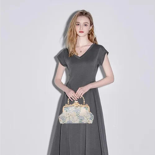 Miniatura 7 de YeBon Retro Shoulder Chain Messenger Clutch Chinese Style Embroidered Jacquard Women's Evening Bags
