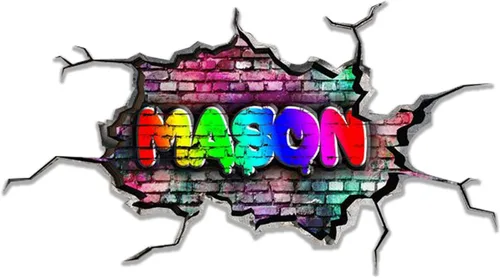 Calcomanía de pared personalizada con nombre de graffiti 3D, calcomanía decorativa de vinilo artística personalizada, extraíble, despegar y pegar,