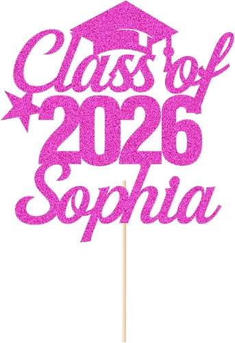 Miniatura 11 de Decoración personalizada para tartas de graduación de clase de 2026, regalos de graduación, felicitaciones, decoración para tartas, decoración