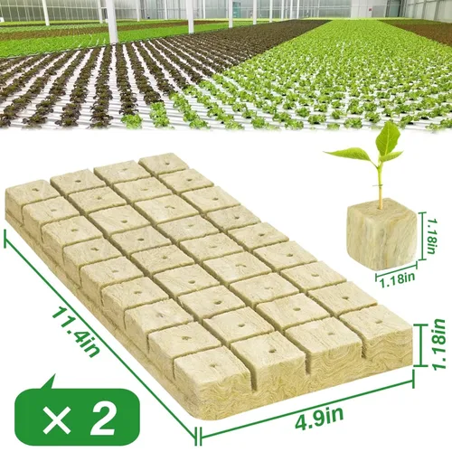 Miniatura 2 de Halatool Cubos hidropónicos de lana de roca de 1.2 pulgadas para cultivo hidropónico sin suelo, plántulas, inicio, esquejes, clones y propagación