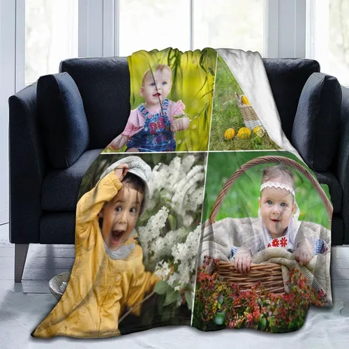 Miniatura 15 de QETXVI Manta personalizada con fotos, texto, manta personalizada de franela para regalos de cumpleaños de adultos y niños, Navidad, Halloween