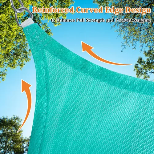 Miniatura 5 de Shade&Beyond Vela de Sombra Solar Rectangular 10'X15' Toldo Permeable Turquesa para Patio Jardín Patio Cubierta Pérgola