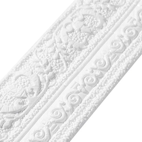 Miniatura 7 de TaoBary Moldura de Espuma Flexible Autoadhesiva de 90 x 3 Pulgadas Borde de Papel Tapiz Moldura Trim 3D Líneas Decorativas de Pared Adhesivas Blanco