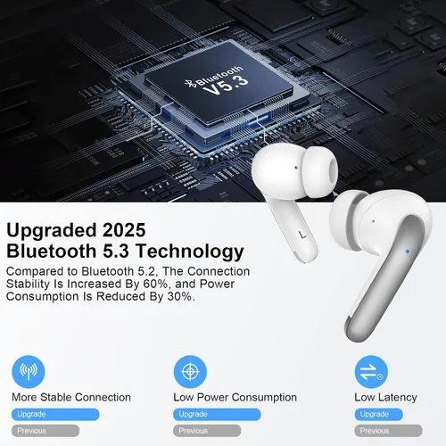 Miniatura 4 de Auriculares inalámbricos Samsung Bluetooth 5.3 para Samsung Galaxy S26 S25 Ultra/S24/S23/A17/A16/A56/LED con micrófono con cancelación de ruido
