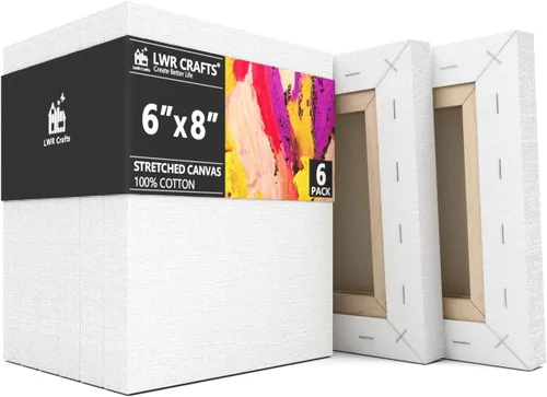 Miniatura 9 de LWR CRAFTS Lienzo estirado de 5 x 7 pulgadas, paquete de 6