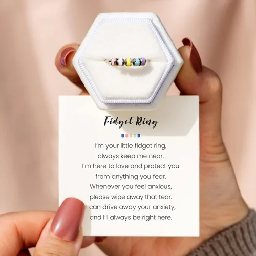 Miniatura 4 de STORYJEWELLERY Fidget Ring, Anxiety Rings for Women, Spinner Ring, Silent Spinning Stress Rings, Fidget Jewelry, Womens Gifts Macorones