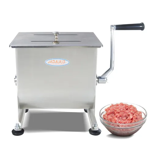 Hakka - Mezclador manual de carne de 15 libras/7.5 L, tanque fijo de acero inoxidable de 10 L, sin caja de engranajes, mezclador de carne para