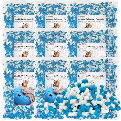 Miniatura 22 de Relleno de espuma viscoelástica de gel triturado de 2.48 libras, cómodo y suave, para almohada refrescante, puf, cama de perro, cojín de sofá
