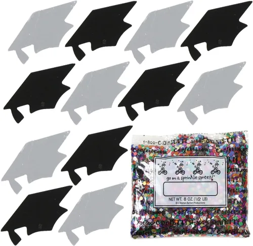 Miniatura 22 de Confetti Grad Cap Negro, Azul Marino Combo - 2 bolsas de media onza (1 oz)