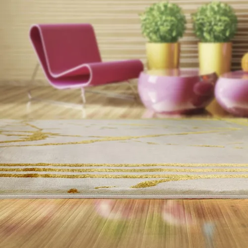 Miniatura 6 de Antep Rugs Babil Gold - Alfombra geométrica de mármol abstracto de 4 x 6 para interiores (beige, 3 pies 11 pulgadas x 5 pies 11 pulgadas)