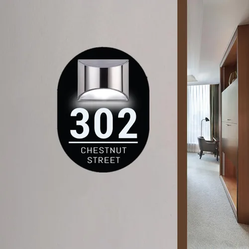 Miniatura 10 de Placa solar personalizada con números de casa, placa LED moderna para puerta, letrero acrílico para casa de jardín, montaje en la pared para casa