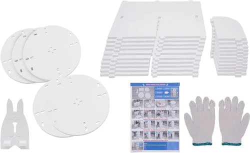 Miniatura 7 de CNCEST Estantería giratoria de 360°, estante organizador de estantería de 5 niveles, estantería de 360 niveles de 5 niveles, estantería de PVC