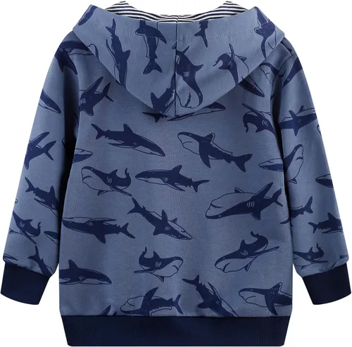 Miniatura 6 de Akyzic Sudadera con capucha para bebés y niños, diseño de dinosaurios, con bolsillo, sudadera cálida para niños