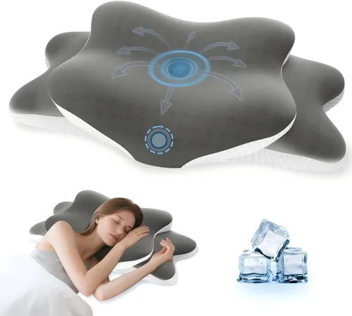Miniatura 8 de Almohada cervical para alivio del dolor de cuello y hombros, almohada de espuma viscoelástica, almohadas ortopédicas con contorno ergonómico