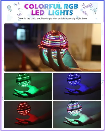Miniatura 2 de ATHLERIA - Minidron profesional operado a mano para niños y adultos, juguete de bola voladora con luz LED, flecha, cohete, interactivo, regalo