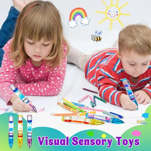 Miniatura 5 de Equsion 3 bolígrafos con burbujas de movimiento líquido, con temporizador colorido, para concentración, estrés, alivio de la ansiedad, juguetes