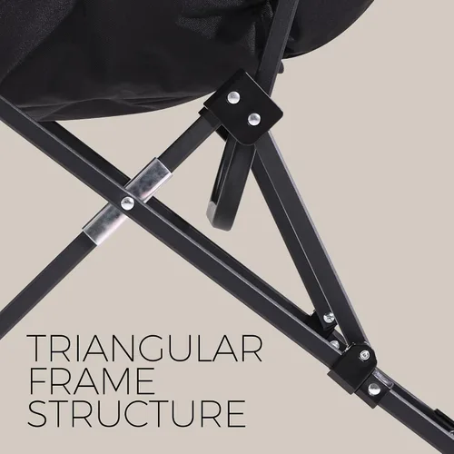 Miniatura 7 de Walsham Silla plegable cómoda, de piel sintética, suave, acogedora, silla Papasan de lectura para adultos, niños, dormitorio, sala de estar, Negro