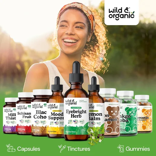 Miniatura 5 de Wild & Organic Eyebright - Tintura de hierbas - Soporte para los ojos con suplemento Eyebright - Gotas líquidas de extracto de eufrasia dietética