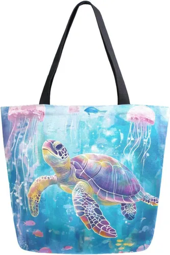Miniatura 20 de SUABO Bolsa de asas de cocina reutilizable para comestibles, bolsa de compras de lona para exteriores Cactus