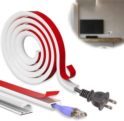 Cable de silicona de 39 pulgadas para ocultar la pared (1/4 pulgadas de diámetro), organizador de cables, kit de conducto para cables, organizador