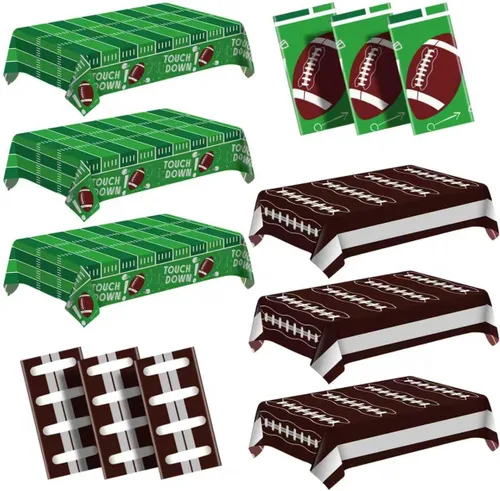 Miniatura 7 de Paquete de 6 manteles de plástico desechables patrióticos de 54 x 108 pulgadas, para fiestas con temática conmemorativa, desechables para mesas de 6
