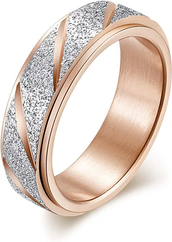 Miniatura 13 de ALEXTINA - Anillo de juguete para ansiedad para mujeres y hombres, giratorio, acero inoxidable, 0.24 y 0.31 pulgadas, alivio de ansiedad, para arco