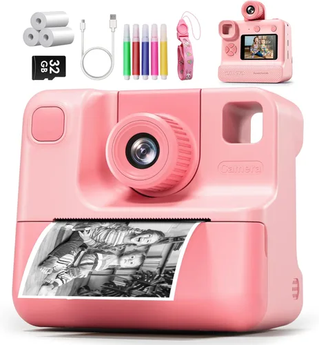 Miniatura 11 de Cámara para niños con impresión instantánea, cámaras instantáneas para niños con pantalla HD de 3.0", regalos de Navidad y cumpleaños para niños
