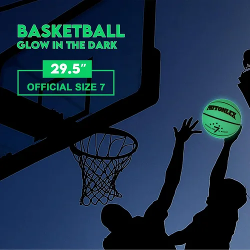 Miniatura 2 de Balones de baloncesto que brillan en la oscuridad de cuero verde brillante para interiores y exteriores, tamaño oficial 7-29.5, tamaño 6-28.5